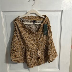 Floral Print Women's skirt - Mustard